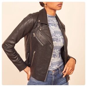 Reformation Veda Bad Leather Jacket Medium M